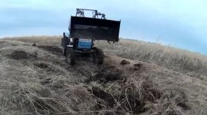 Апрель начинается. Подбуртовал навоз и занялся расчисткой огорода и поля под пашню.