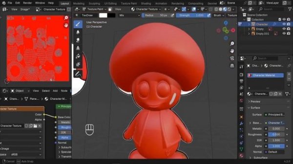 Урок 12. Раскрашивание текстуры в Blender 4.2