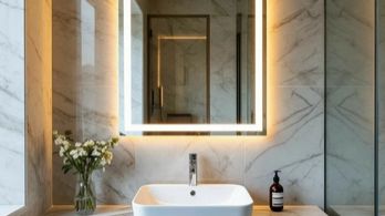 Замена зеркала в ванной на светодиодное. смотреть онлайн