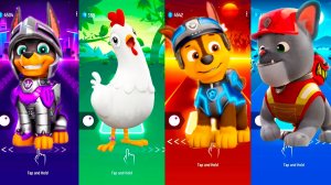 Мультики для Детей Щенячий Патруль Tiles Hop - КЛАУ, ПЕТУХ, ГОНЩИК