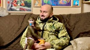 Финя затретировал Басю, а Анфиса так полюбила Дениса что от него не отходит)))