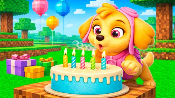 СКАЙ ПРАЗДНУЕТ ДЕНЬ РОЖДЕНИЯ ЩЕНЯЧИЙ ПАТРУЛЬ в МАЙНКРАФТ