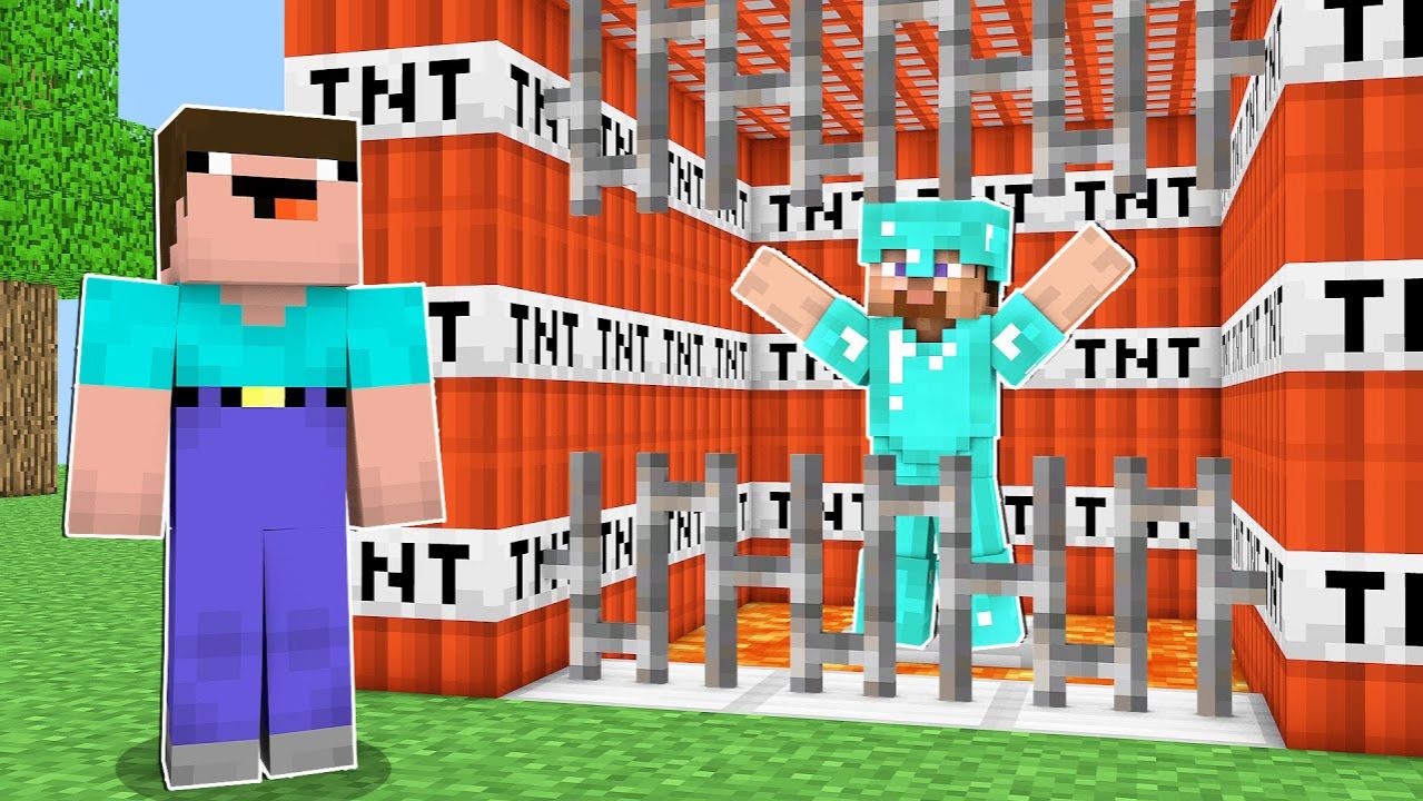 НУБ ПОЙМАЛ ПРО ГРИФЕРА В ЛОВУШКУ МАЙНКРАФТ ! НУБИК И ТРОЛЛИНГ В MINECRAFT Дак Плей смотреть онлайн