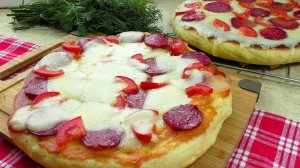 Улётная Пицца на Сковороде.  Пицца без духовки на дрожжевом тесте