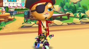 Детские мультики - Пират Джинджер на велосипеде "Высокое напряжение" Talking Tom Gold Run