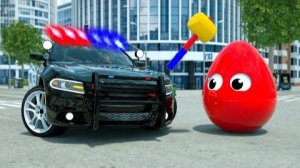 Сержант Лукас из полицейской машины открывает яйцо-сюрприз | Мультфильм о полицейском грузовике