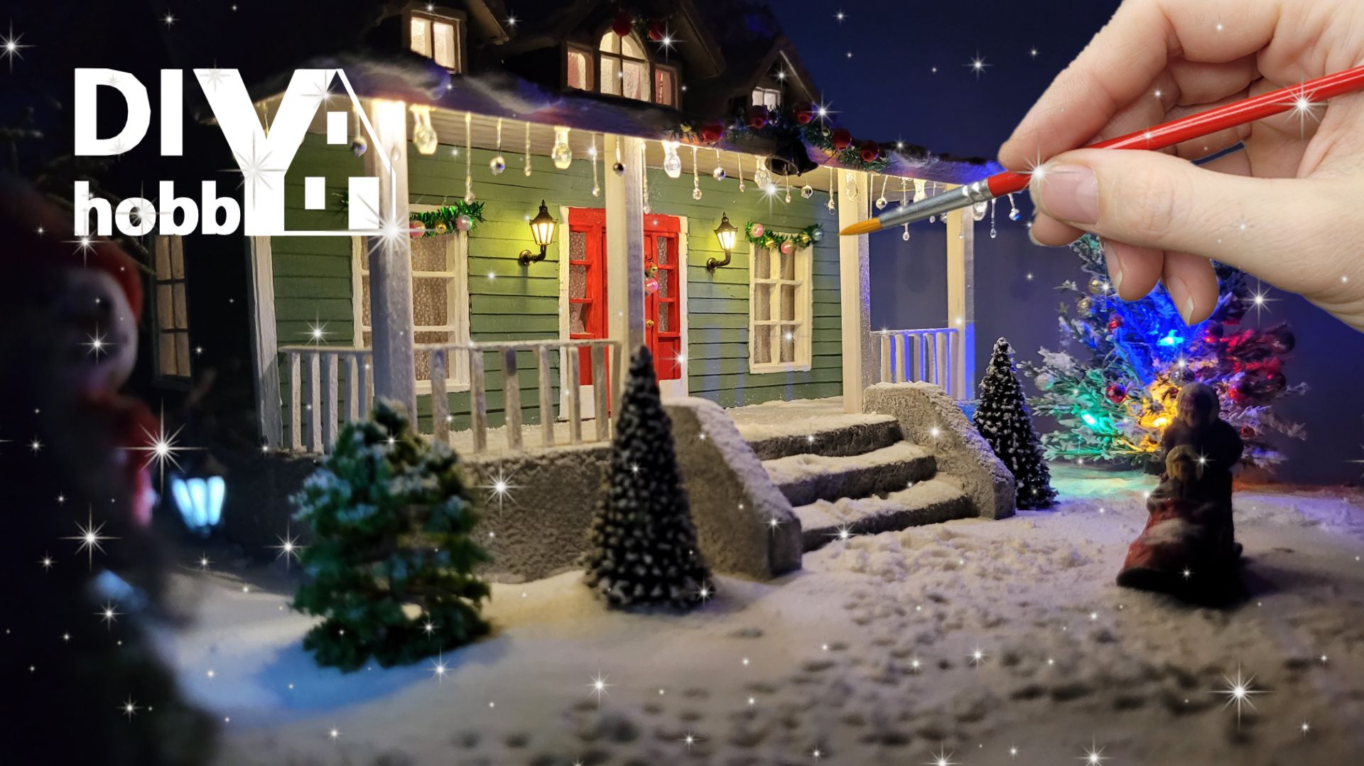 Праздничный DIY: новогодний домик с подсветкой своими руками смотреть онлайн