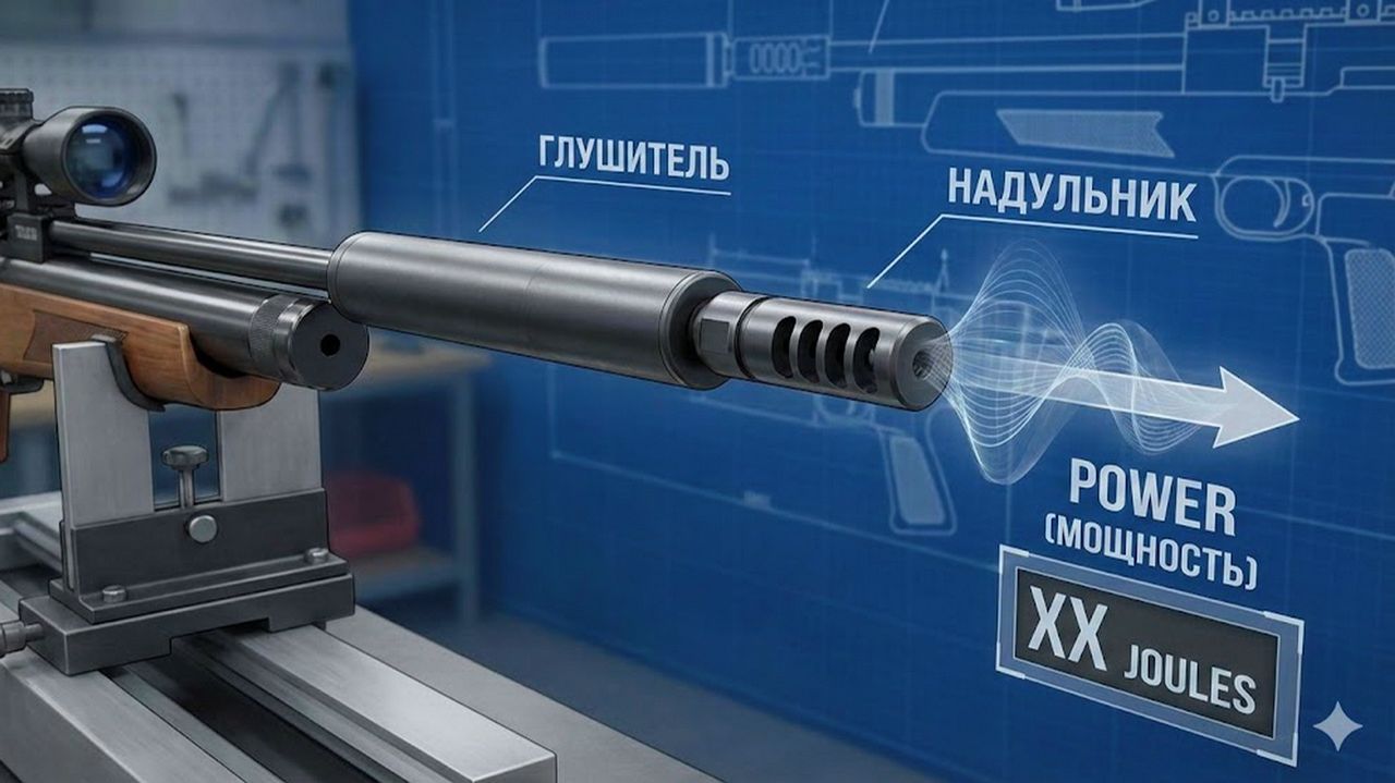 МОЩНОСТЬ ВЫСТРЕЛА ИЗ ПНЕВМАТИЧЕСКОЙ ВИНТОВКИ С ГЛУШИТЕЛЕМ И НАДУЛЬНИКОМ смотреть онлайн