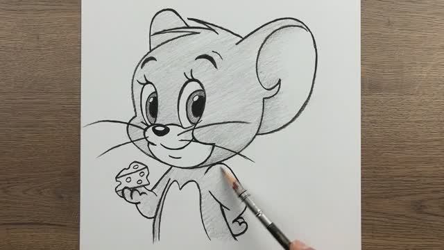 Как нарисовать милого мышонка Джерри карандашом - пошаговое руководство по рисованию смотреть онлайн