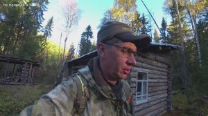 Ночевал в охотничьей избушке. Ходовая охота в сильный ветер. 4 серия