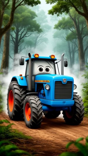 Синий трактор и лесной пожар.