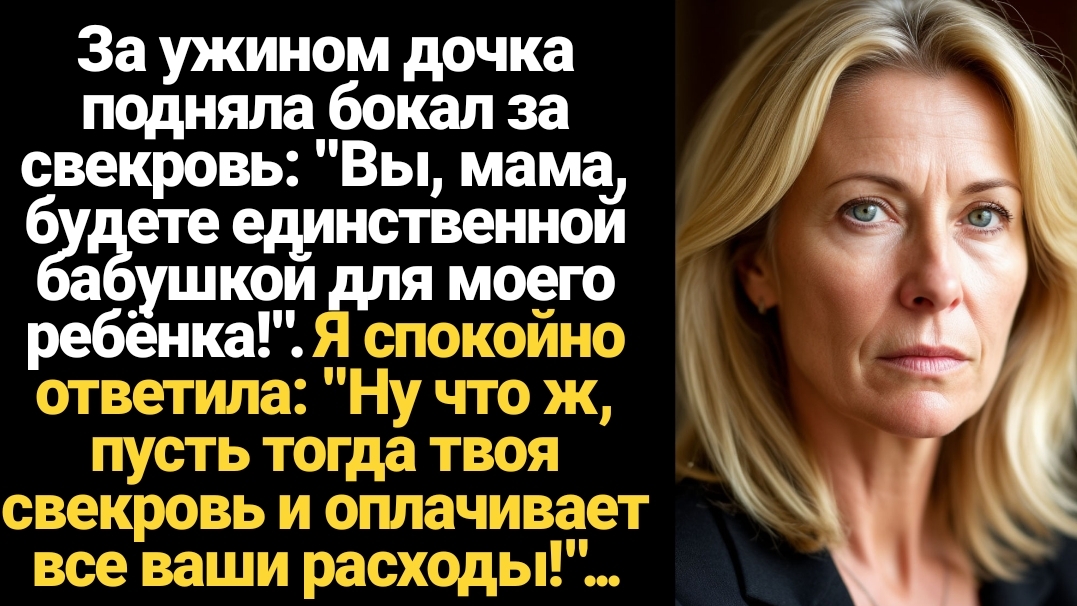 ИСТОРИИ ИЗ ЖИЗНИ/За ужином дочка подняла бокал за свекровь смотреть онлайн