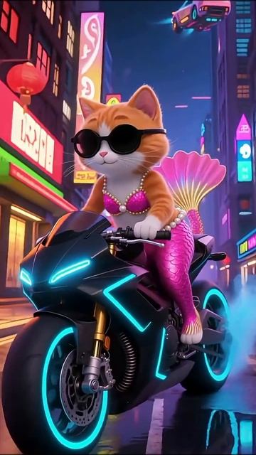 Превращение Кошки в Русалку / Заставит Вас Улыбнуться  #клиппрокошек #смешные #кошки #милыекоты