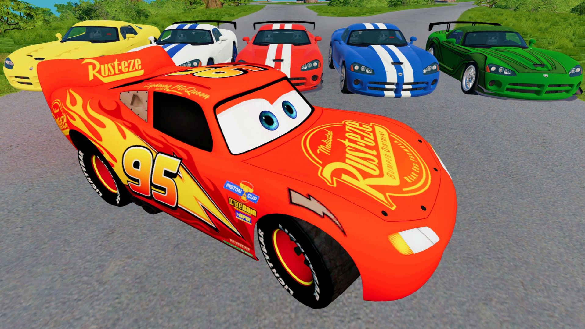 МУЛЬТИКИ ПРО МАШИНКИ. Молния маквин и эпичные полеты машинок с горы. Занимательный мульт для детей. смотреть онлайн