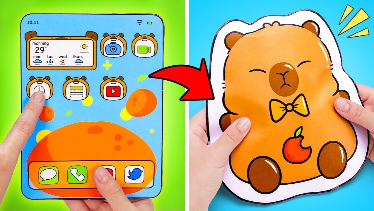 🖼 Создайте и разберите гаджеты капибары! 🐾✨ Бумажное творчество, вдохновлённое «Зоотрополисом» смотреть онлайн