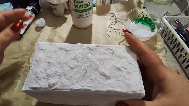 Моя первая декупажная коробка с лепкой из глины и росписью для ватных кукол. Шкатулка своими руками. смотреть онлайн