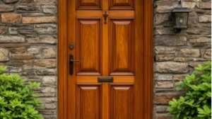 Врезка накладного замка в деревянную дверь.