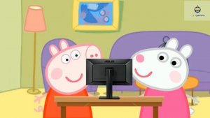 Свинка Пеппа и Сьюзи вызвали приведение Ужасы, мама стала героем! .