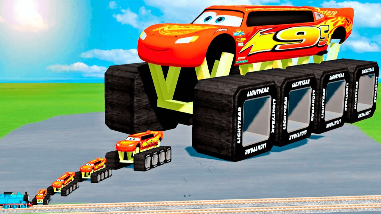 Молния Маквин и друзья на ОГРОМНЫХ колесах!