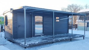 Баня с верандой Дачный домик  вагончик бытовка блок контейнер металлический 7 метровый