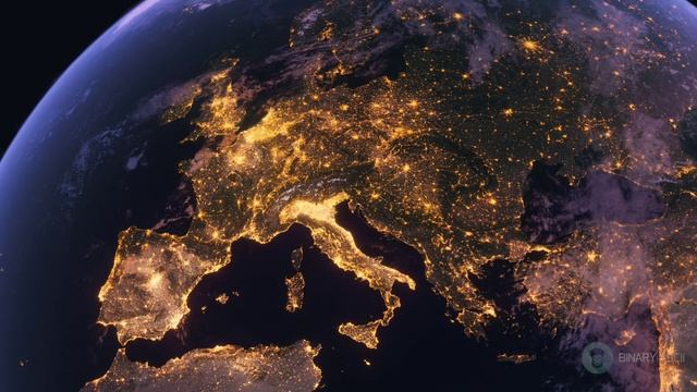 Бесплатное видео Планета Земля Ночью. Европа, Вид из Космоса с Орбиты. смотреть онлайн