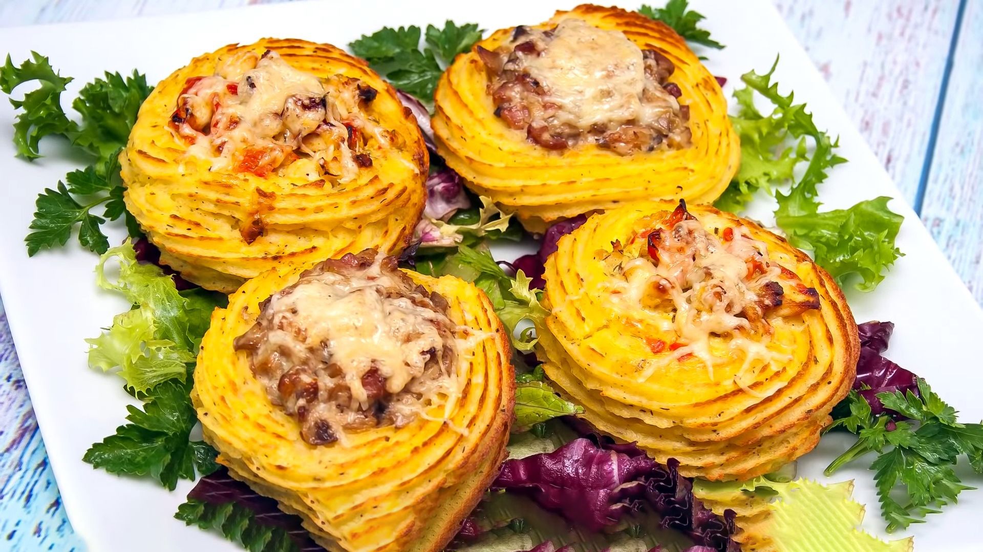 Шикарное горячее блюдо - Картофельные гнезда. Хоть на праздник, хоть на каждый день! смотреть онлайн