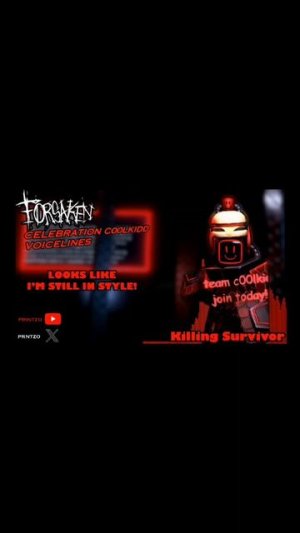 Все фразы Celebration C00lkidd от Printzo FORSAKEN ROBLOX