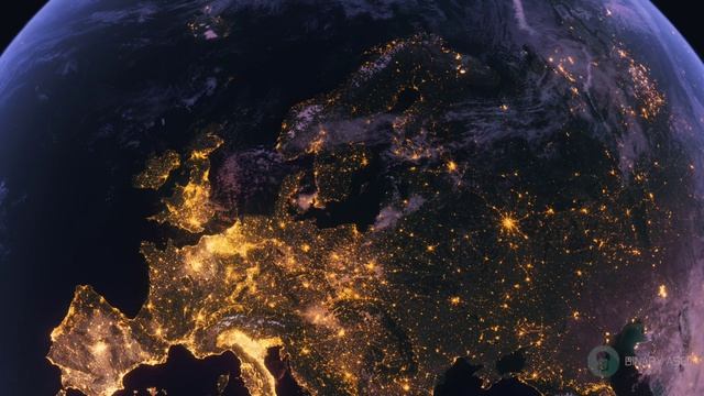 Бесплатное видео Планета Земля Ночью. Европа, Вид из Космоса с Орбиты смотреть онлайн