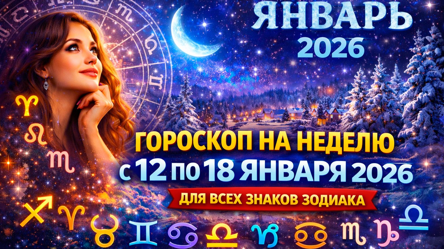 Гороскоп на неделю с 12 по 18 января 2026 | Для всех знаков Зодиака смотреть онлайн