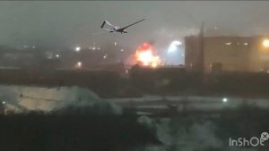 Появились кадры атаки БПЛА на Орёл. Атакован объект коммунальной инфраструктуры. 09.01.2026