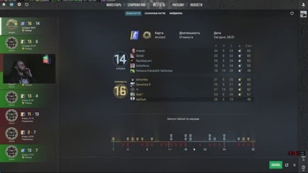 КС2 гейминг Stream CS2 gaming 18+ VaCksA  рейтинг, Соревновательный