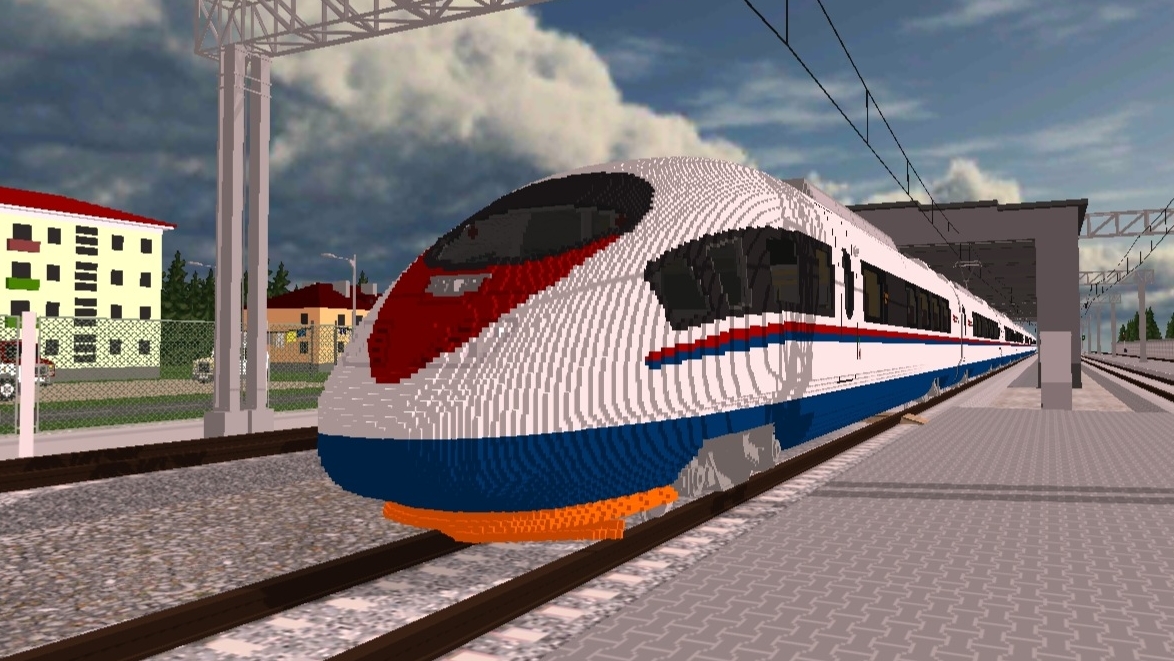 Проезжающие поезда в игре SkyRail смотреть онлайн