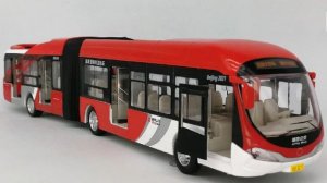 Металлический двухсекционный автобус 1:32 с подсветкой и звуком