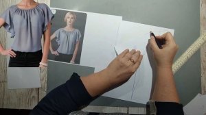 Моделирование. Блуза с рукавом с фалдами. Выкройка № 1927.