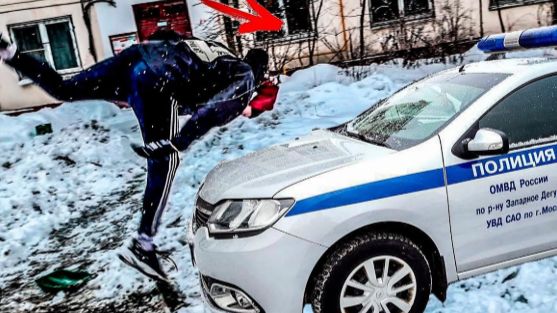 САЛЬТО НА МАШИНУ ПОЛИЦИИ. ПАРКУР В ОТЕЛИ смотреть онлайн