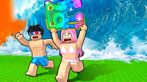 🌊🏃УБЕГИ ОТ ЦУНАМИ С БРЕЙНРОТОМ В РОБЛОКС! ШЕДИ И ЛЕСКА ROBLOX