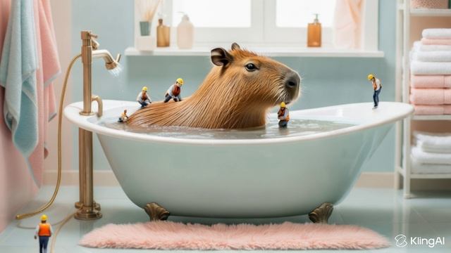 Капибара купается в ванной смотреть онлайн