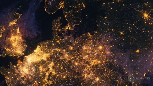 Бесплатное видео Планета Земля Ночью. Европа, Вид из Космоса с Орбиты. смотреть онлайн