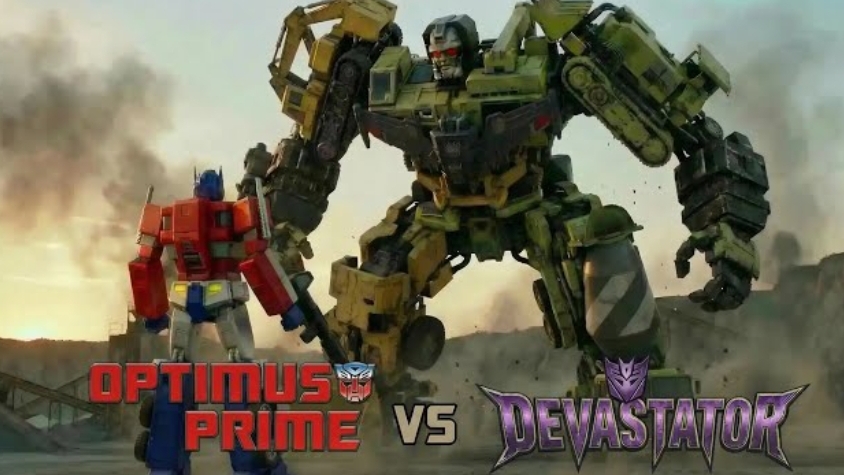 Оптимус Прайм VS Девостатор. Битва трансформеров.