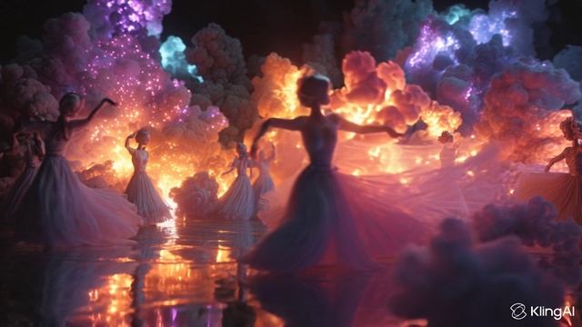 Девушки танцуют в красивых облаках смотреть онлайн