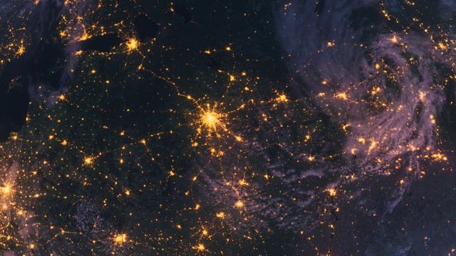 Бесплатное видео футаж, Планета Земля Ночью. Европа, Москва, Россия, Космос с Орбиты. Ночной Глобус смотреть онлайн