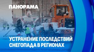 Снежный циклон в регионах Беларуси. Устранение последствий снегопада в областях. Панорама