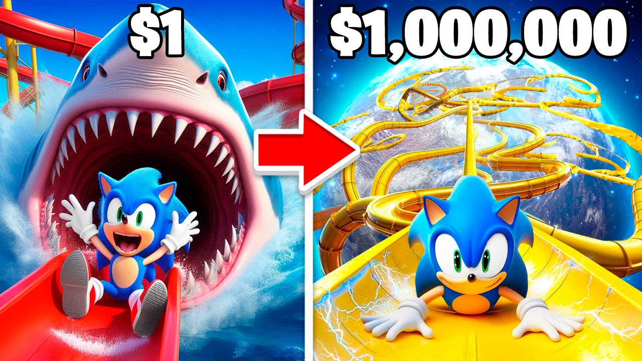 СОНИК ПРОКАЧАЛ ВОДНУЮ ГОРКУ за $1 ДО ВОДНОЙ ГОРКИ за $1.000.000 в ГТА 5 смотреть онлайн