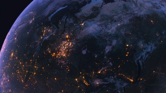 Бесплатное видео футаж Планета Земля Европа Москва, Россия, Сибирь, Азия. Космос Орбита. Ночь Глобус смотреть онлайн