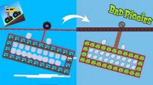 Bad piggies: катаются в будке