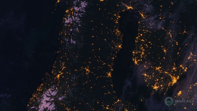 Бесплатное видео футаж, Планета Земля Ночью. Европа Норвегия, Вид из Космоса с Орбиты. Ночной Глобус смотреть онлайн