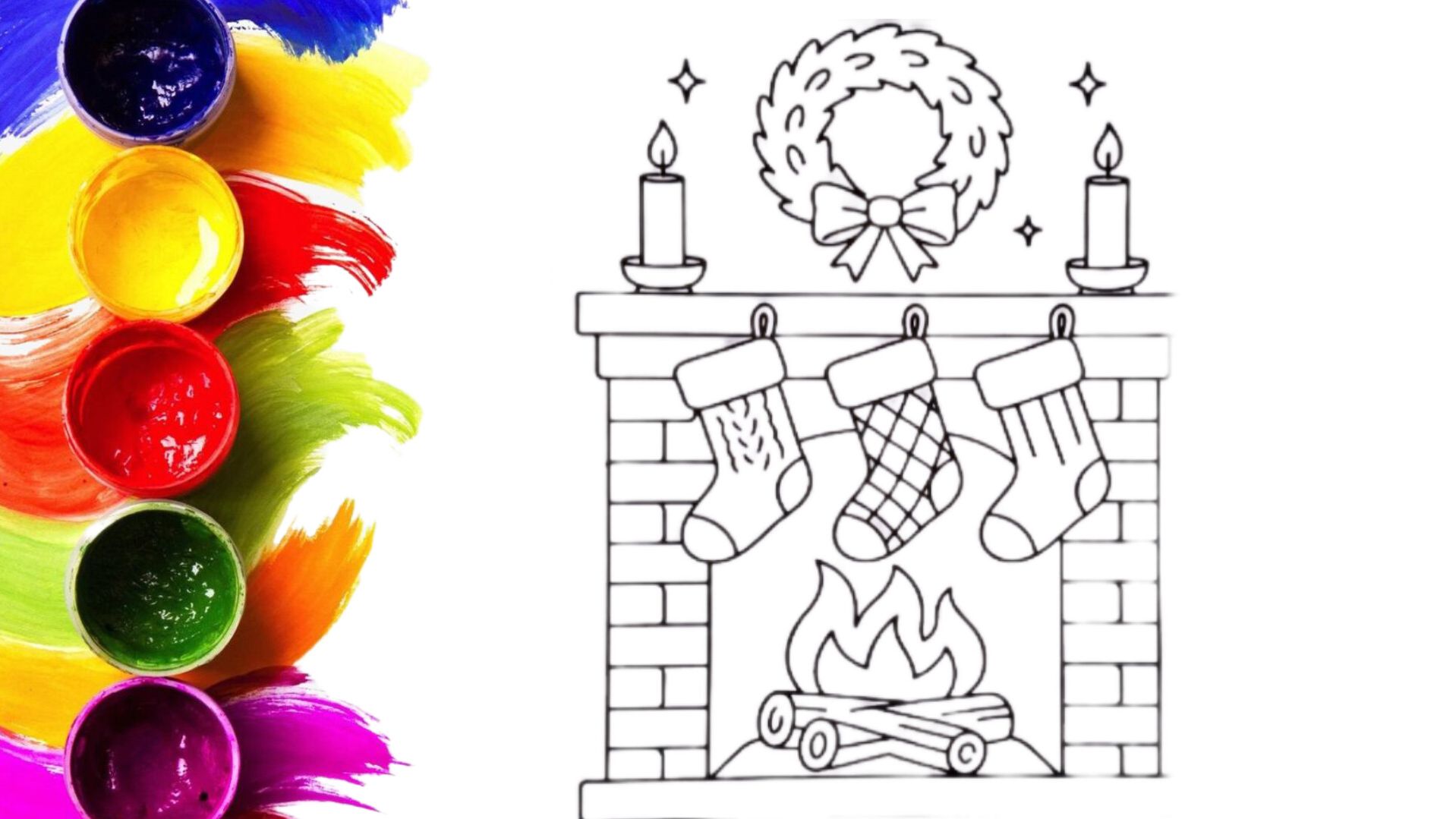 Рождественский камин/ новогодние рисунки смотреть онлайн