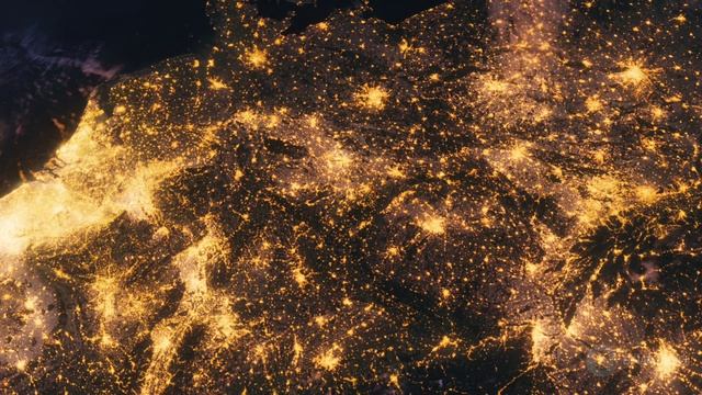 Бесплатное видео футаж, Планета Земля Ночью. Европа Германия Вид из Космоса с Орбиты. Ночной Глобус смотреть онлайн