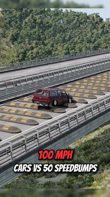 Краш-тест машин 3 Тесла и роллс ройс обосрались?! Cars VS 50 Giant Speedbumps смотреть онлайн