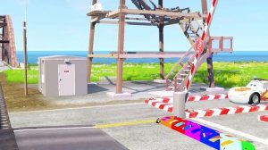 Трехместный бортовой прицеп McQueen для перевозки грузовиков - Speedbumps против автомобилей и поезд